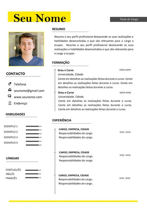 10 Modelos De Curriculum Vitae Em Word Para Download Grátis