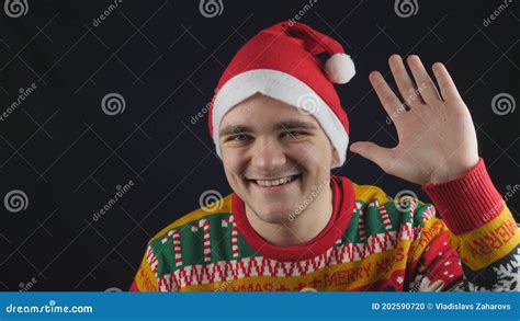 Young Handsome Guy Shows Emotion Waving Hand Stock Photo Image Of