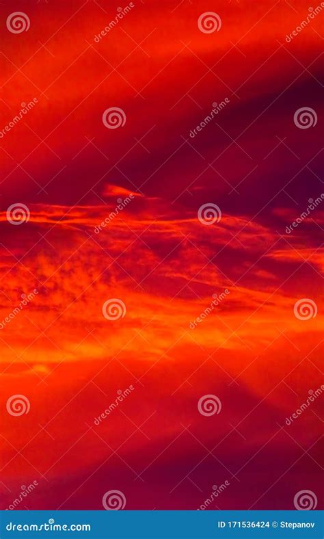 Fantastic Clouds At Sunrise Vertical Panorama Stock Photo Image Of