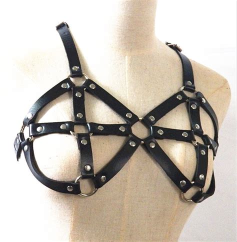 Leather Lingerie Leather Cage Bra Body Cageleather Harness Etsy