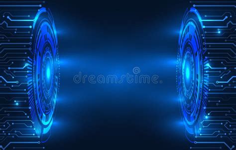 Abstract Blue Background With Various Technology Elements Hi Tech