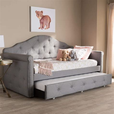 Grey Twin Trundle Bed Premier Vermont Gray Upholstered Tufted Daybed With Trundle Bed Twin