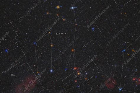 Gemini Constellation Labeled Stock Image C0334943 Science