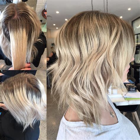 Before And After Blending Her Blonde With A Natural Root Colour Light Hair Color Short Hair