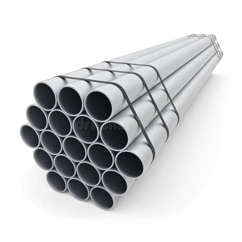 Steel Pipes Bundle Isolated On White Background Stock Illustration