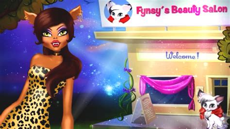 Monster High Fynsys Beauty Salon Clawdeen Wolf Dress Up Full Game For