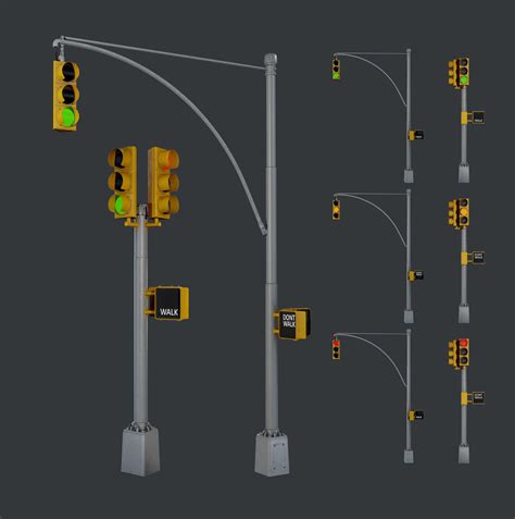 Traffic Light Pack Low Poly Game Ready 3d Asset Cgtrader