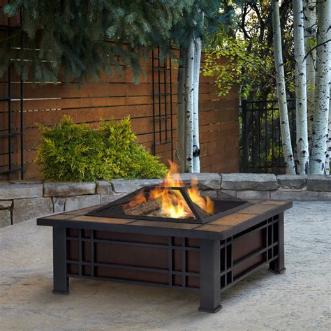 Real Flame Morrison Wood Burning Fire Pit Table And Reviews