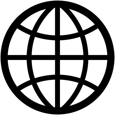 Internet Globe Icon White