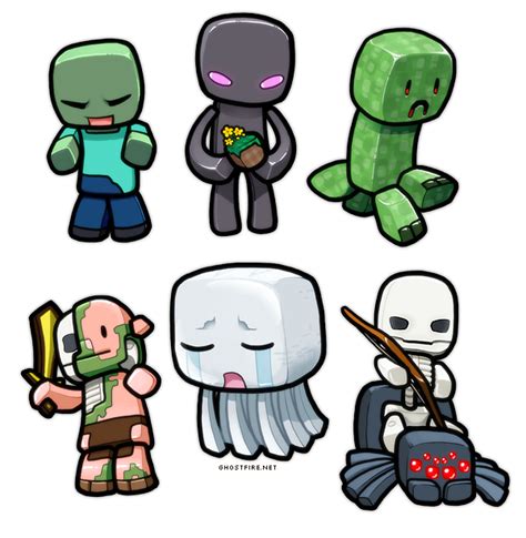 Cute Chibi Minecraft Mobs Free Image Download