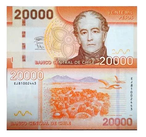 Billete De Chile 20000 Pesos 2018 Papel Moneda Unc Envío Gratis