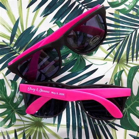 16 Piezas Hot Pink Black Sunglasses Favores With Etsy