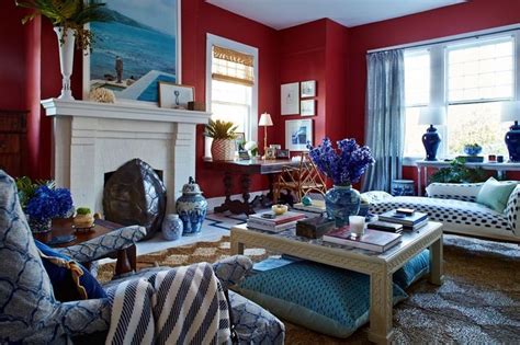 Is Red And Blue The New Design Power Couple Living Room Red Decor