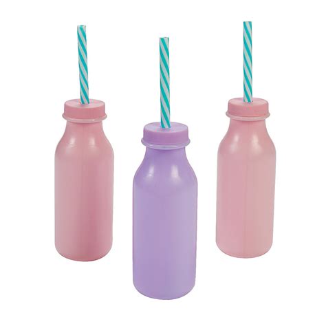 Milk Bottles With Straws In 2020 Milk Bottle Donut Party Supplies
