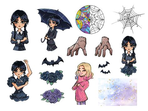 Wednesday Addams Clipart Brittsketches Clipart Store