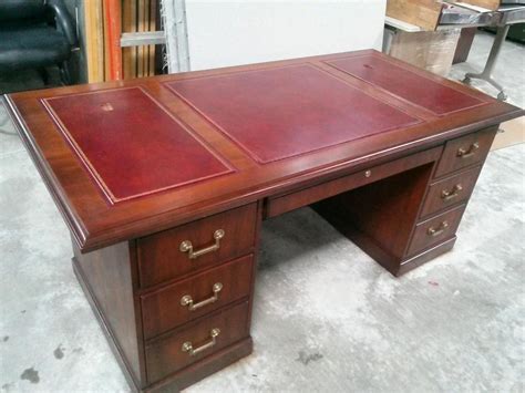 Used Office Desks Kimball Leather Top Traditional Desk At Furniture