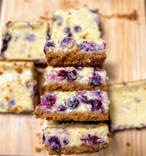 The Best Easy Blueberry Cheesecake Bars With Cinnamon Graham Cracker