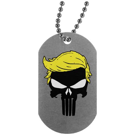Trump Punisher Skull Dog Tag Necklace Respect The Look