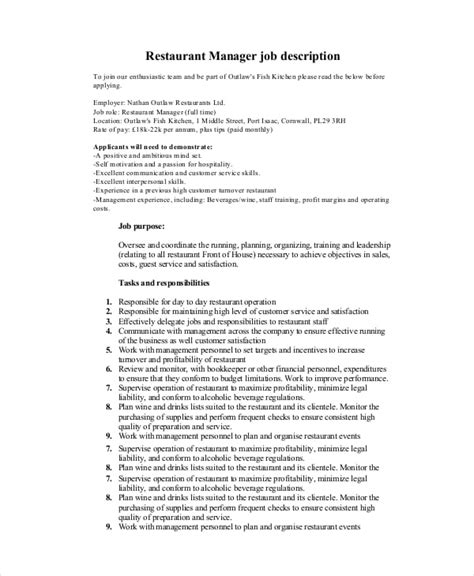 14 Sample Manager Job Description Templates Pdf Doc