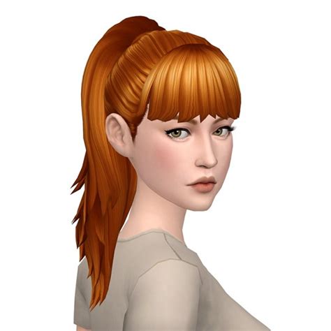 Sims 4 Hairs Deelitefulsimmer Simple Ponytail With And Without Bangs