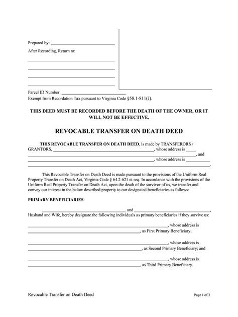 Transfer On Death Deed Fill Online Printable Fillable Blank