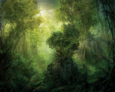Forest Green Magic Forest Abstract Fantasy Hd Desktop