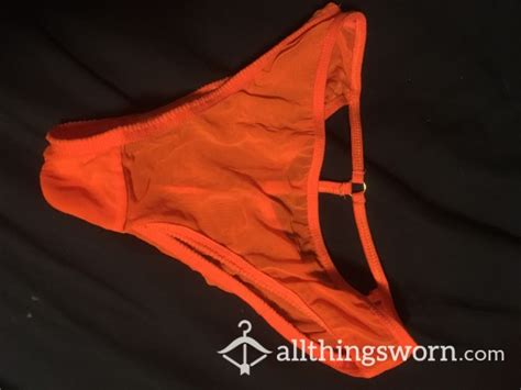 Buy Sold Small Sexy Used Orange Panties