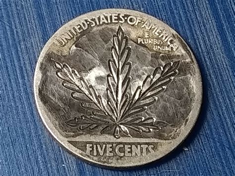 Cannabis Leaf Engraving Hobo Nickel Tails Random No Date Buffalo Indian