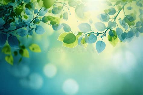Light Green Blue Spring With Sun Shine Abstract Backgrounds Stock