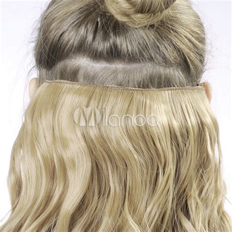 Trendy Gold Long Curly Hair Extensions