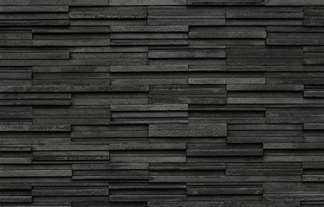 Black Bricks Slate Texture Background Slate Stone Wall