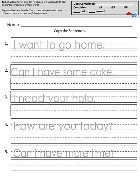 Writing Practice Worksheets For Grade 1