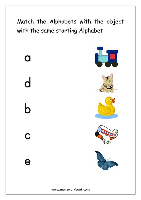 English Matching Worksheet For Nursery Class Kind Worksheets