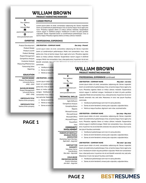 These resume and cv templates for retail management positions are different in the design from simple resume templates as it uses. Resume Template William Brown - BestResumes.info