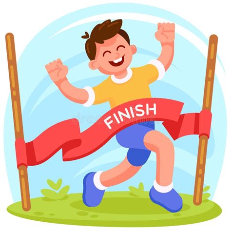 Boy At The Finish Stock Vector Illustration Of Athletic 34438680