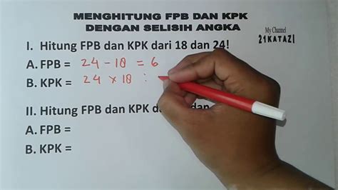 Cara Menghitung FPB Dan KPK Dengan Mencari Selisih Angka Cara 1 YouTube