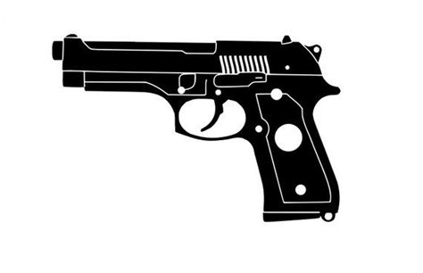 Hand Gun Pistol Vinyl Decal For Cars Laptops Sticker Mirrors Etc