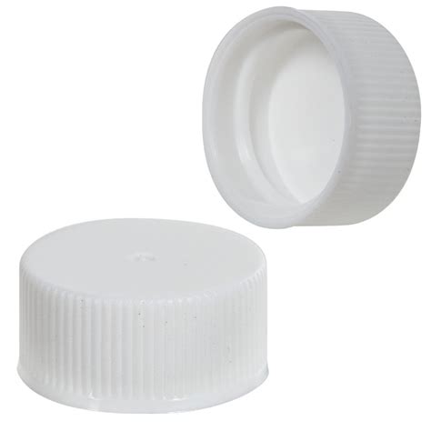 24400 White Polypropylene Ribbed Cap With F217 Liner Us Plastic Corp