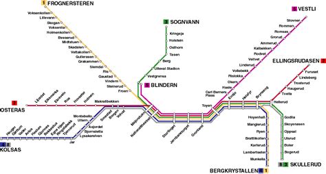 Oslo Metro Oslo Mapa Mapa Do Metrô