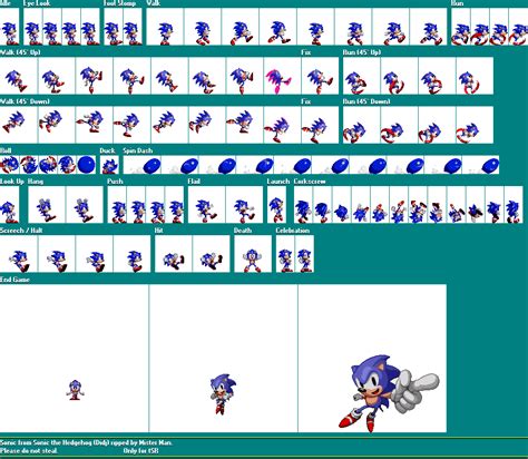 Classic Sonic Sprites Png