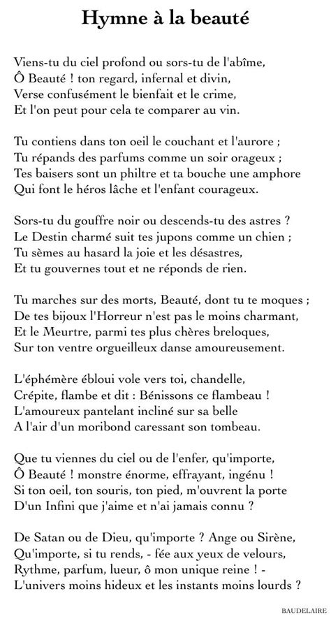 Poème De Charles Baudelaire 1821 1867 Poeme Et Citation Citations De Littérature Poèmes