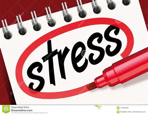 The Word Stress Noted On A Notebook And Surrounded By Red Stock Vector