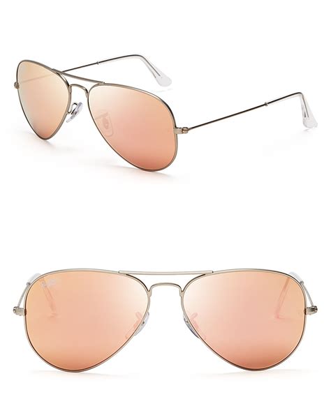 ray ban mirror aviator sunglasses in silver matte silver lyst