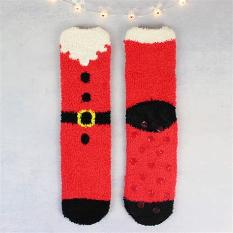 Festive Santa Fluffy Socks • Teddyts