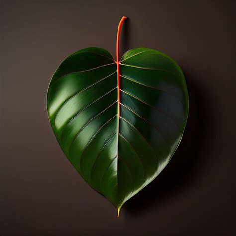 Premium Ai Image Heart Shaped Dark Green Leaf Of Climbing