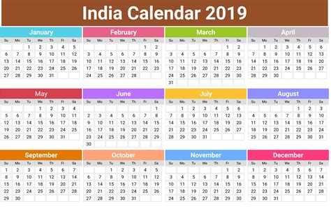 Free Printable Calendar 2019 With Indian Holiday Printable Calendar