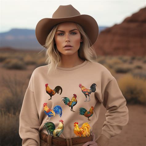 Chicken Sweatshirt Farm Chicken Shirt Crewneck Sweatshirt Etsy