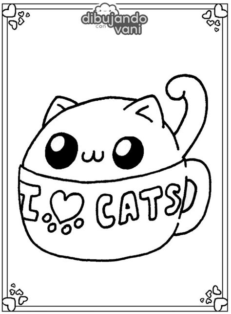 Dibujos De Gatitos Kawaii Gatos Kawaii Anime Para Colorear Colorear