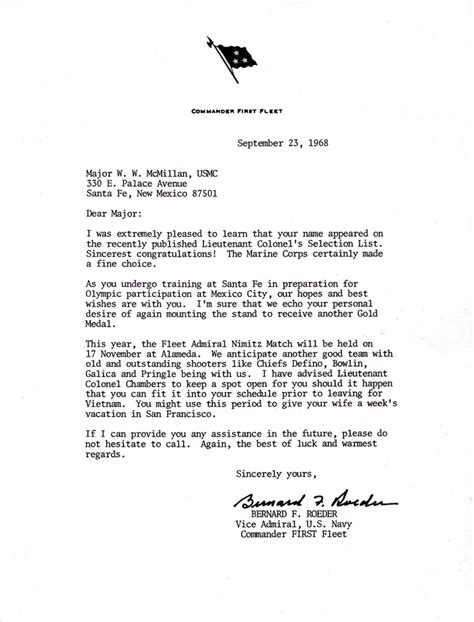 September 23 1968 Letter Of Congratulations