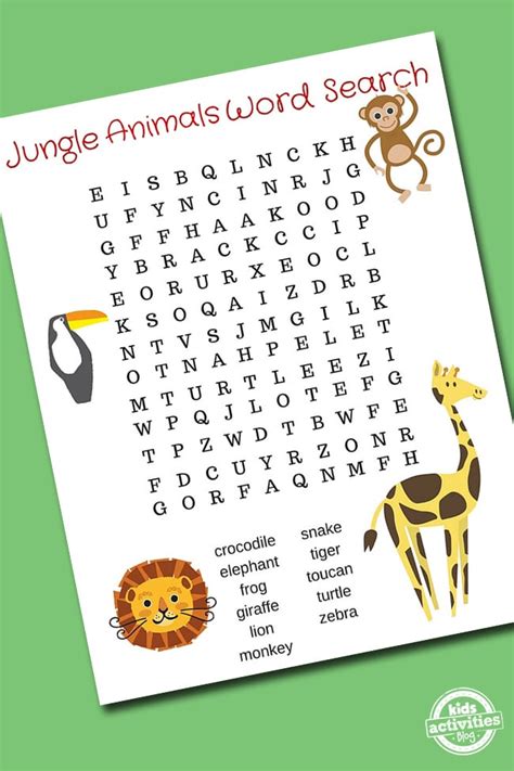 Zoo Animals Word Search Free Printable Animal Puzzle Worksheet
